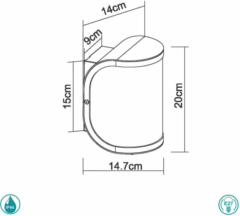 Globo Lighting Segga Επιτοίχιο Εξωτερικό Φωτιστικό Λευκό 32128W