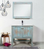 Mabo Ίριδα 60 Πάγκος με Νιπτήρα & Καθρέπτη 60x46x88cm Γαλάζιος