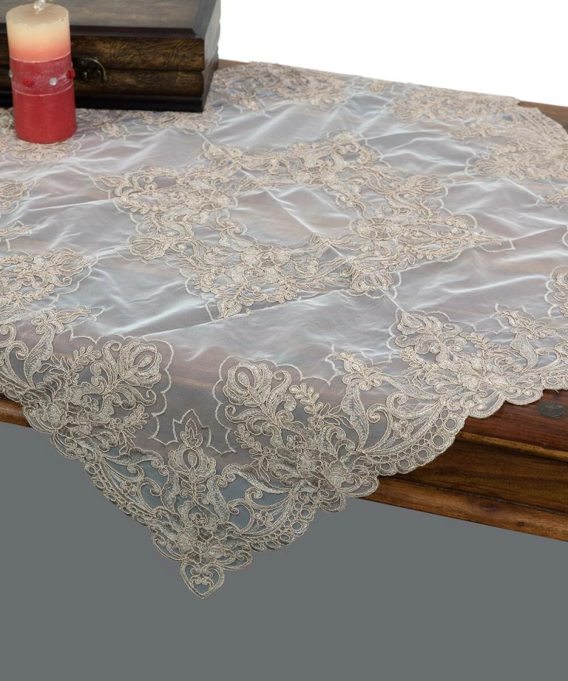 Silk Fashion Τραπεζομάντηλο 140x140 YL169-14B2 Μόκα