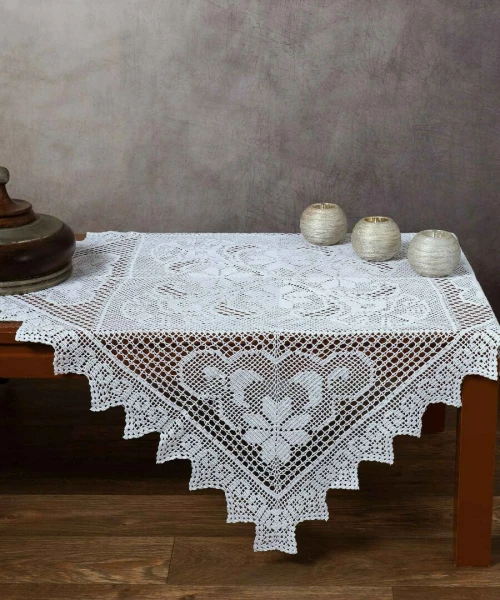 Silk Fashion Καρέ Πλεκτό 90x90 103 Λευκό