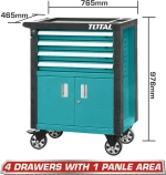 Total THRC01041 Μεταλλικός Εργαλειοφόρος 76.5x46.5x97.6cm