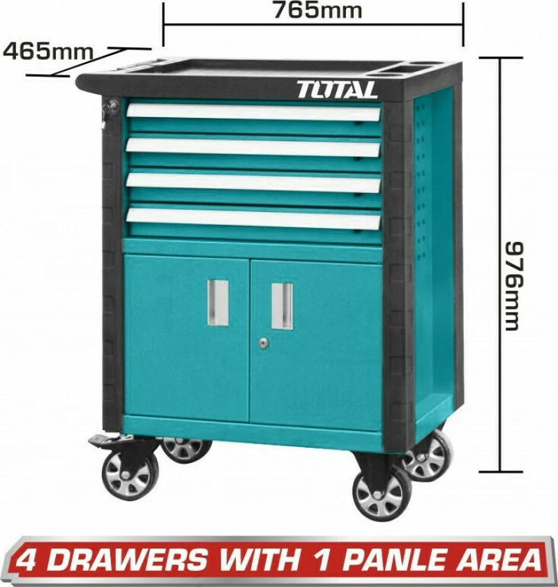 Total THRC01041 Μεταλλικός Εργαλειοφόρος 76.5x46.5x97.6cm