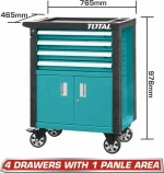 Total THRC01041 Μεταλλικός Εργαλειοφόρος 76.5x46.5x97.6cm