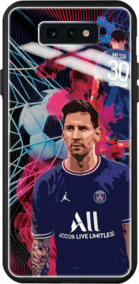 Θήκη με σχέδιο Messi Paris Colourful Samsung S10 Lite / S10e (G970) Glass Hard Case