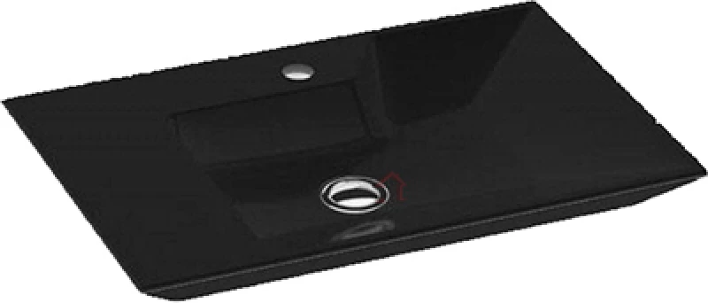Idevit Lara Επικαθήμενος Νιπτήρας Πορσελάνης 65x42cm Μαύρος