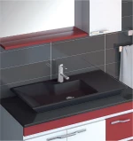 Idevit Lara Επικαθήμενος Νιπτήρας Πορσελάνης 65x42cm Μαύρος
