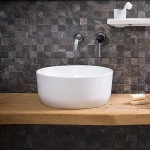Adamidis Cupa 40X Επικαθήμενος Νιπτήρας Πορσελάνης 40x40cm Λευκός