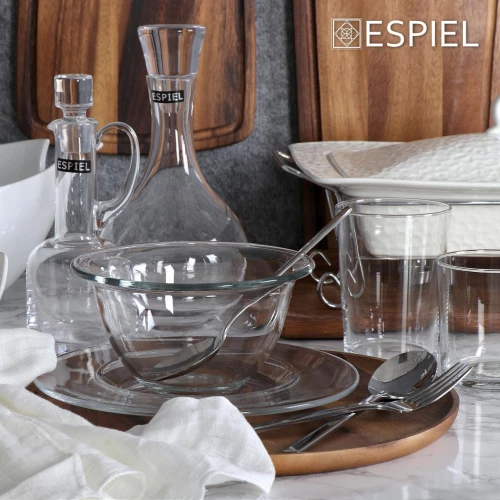 Espiel Σαλατιέρα Γυάλινη Διάφανη 17x17x9.2cm 2τμχ