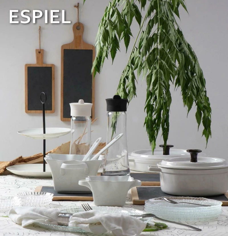 Espiel Σαλατιέρα από Πορσελάνη Λευκή 20x20x8cm