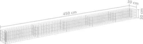 Συρματοκιβώτιο-Γλάστρα Υπερυψωμένη 450x30x30cm από Γαλβ. Χάλυβας 145645