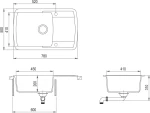 vidaXL 142945 Ένθετος Νεροχύτης 78x50cm Grey