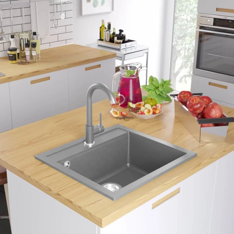 vidaXL 142955 Ένθετος Νεροχύτης 56.5x51cm Grey