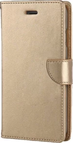 Samsung S20 Plus - Δερμάτινη Αναδιπλούμενη Book Case με Ενσωματωμένη Θήκη Σιλικόνης – Gold (oem)