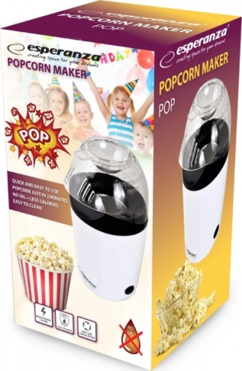 Esperanza Συσκευή Παρασκευής Popcorn Maker Pop (EKP006)