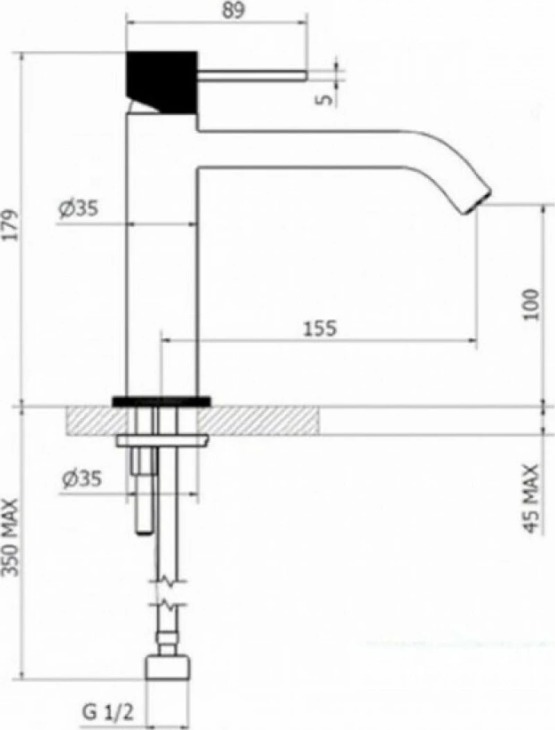 Teorema Lab 323511 Αναμεικτική Μπαταρία Νιπτήρα Ψηλή Μπρονζέ