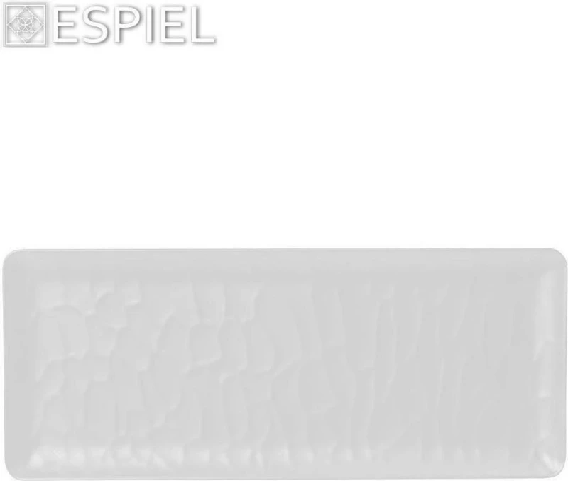 Espiel Wavy Matte Πιατέλα Σερβιρίσματος Ορθογώνια Πλαστική Λευκή 40x16cm