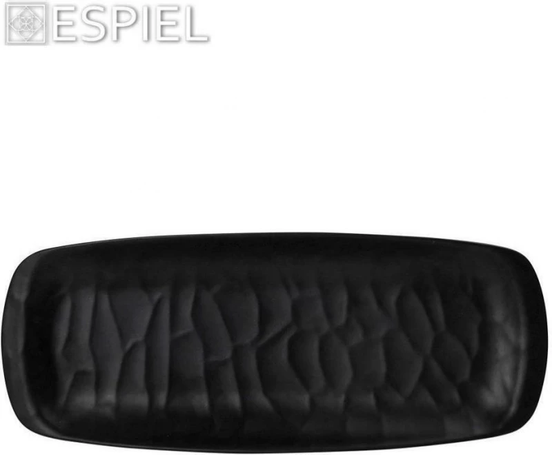 Espiel Wavy Πιατέλα Σερβιρίσματος Ορθογώνια Πλαστική Matte Black 40.5x16.5cm