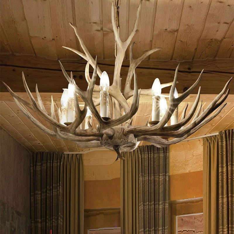 Ideal Lux Πολυέλαιος 6xE14 Ø67cm με Ξύλο Μπεζ 115498