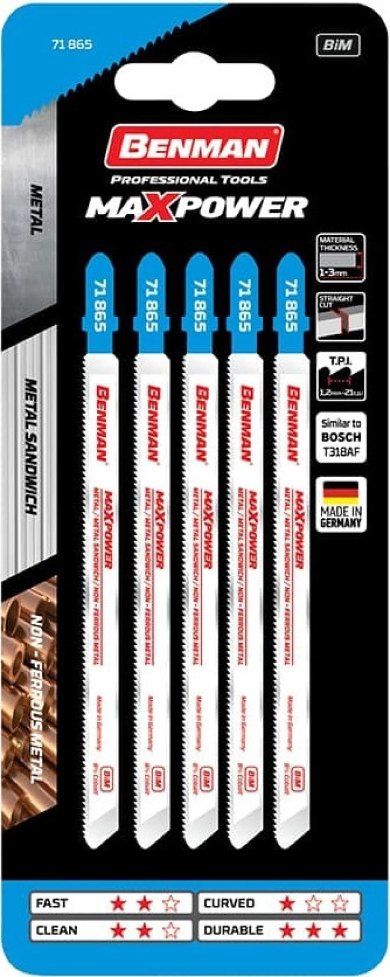 Benman Λάμες Maxpower 71865 5τμχ
