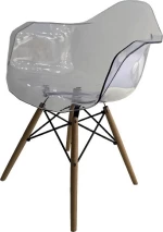 Leg002 A/C Πολυθρόνα Με Plexiglass Και Ξύλινα Ποδια 64X60X81 Υψος