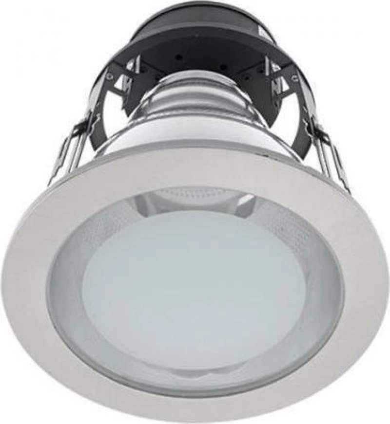 Elmark LED Μεταλλικό Σποτ Χωνευτό GL120/6 + 1XLED Sticks 9W 2700K Ασημί