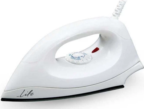 Life Pure White Dry Iron 1400W With Teflon Soleplate,White Life