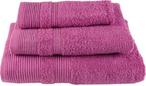 Ολοκληρωμένο σετ 3 πετσετών σε λιλά σκούρο χρώμα με σύνθεση 100%βαμβάκι πεννιέ βάρους 550gr της Astron Italy | AST-907-936-966