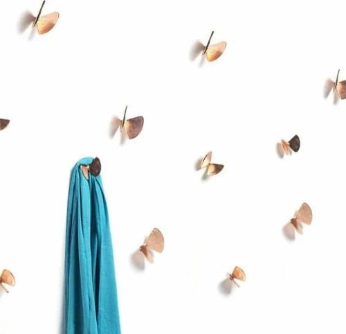 Διακοσμητικές Πεταλούδες - Κρεμάστρες Τοίχου Bice Σετ 6τμχ MBI21R Copper Mogg Μέταλλο