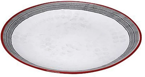 Espiel Roma Πιάτο Ρηχό από Πορσελάνη Μαύρο-Κόκκινο με Διάμετρο 27cm 6τμχ