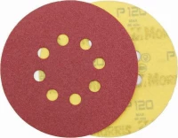 Morris Δίσκος Velcro 150mm Κόκκινος με Τρύπες P60 33535