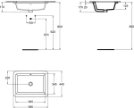 Ideal Standard Strada Υποκαθήμενος Νιπτήρας Πορσελάνης 59x43cm Λευκός