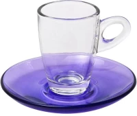 Espiel Σετ Φλυτζάνια Espresso Γυάλινα Μωβ 75ml 6τμχ
