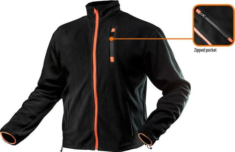 Neo Tools Ζακέτα Fleece Μαύρη