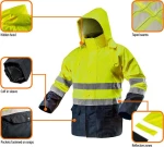 Neo Tools Αδιάβροχο Ανακλαστικό Μπουφάν Εργασίας Κίτρινο