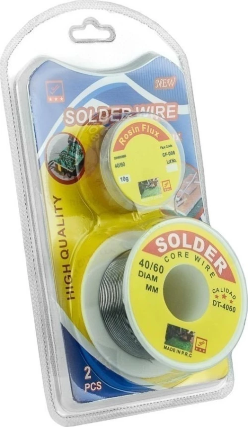 High Quality Σετ Καλάι Συγκόλλησης (Κόλληση) Ρολλό 1,0mm 63Sn 37Pb 40/60γρ και Flux Βάρος: 10g