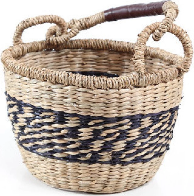 Soulworks Διακοσμητικό Καλάθι Herbal Μαύρο-Φυσικό 20x14cm