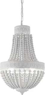 Ideal Lux Monet SP6 Πολυέλαιος 6xE14 με Ξύλο Λευκός 162751