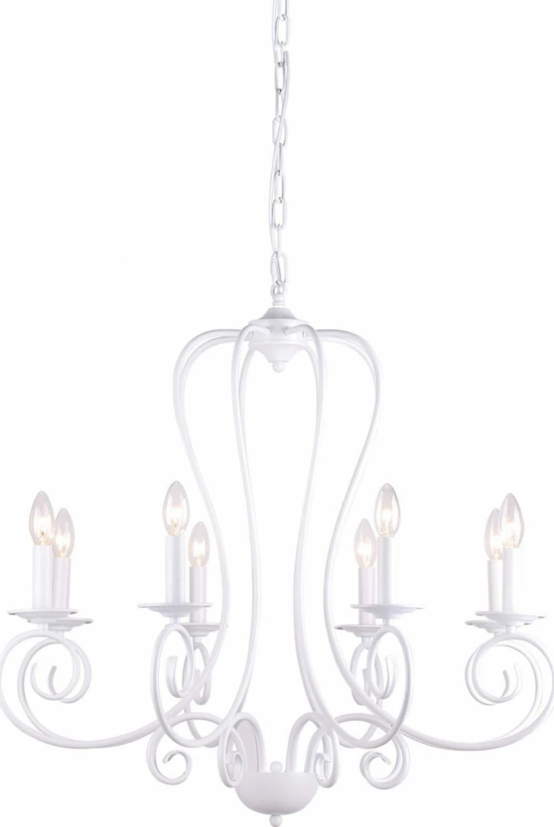 Home Lighting Πολυέλαιος 8xE14 Ø78cm με Κεράκια Λευκός 77-3659