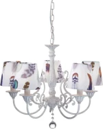 Aca Πολυέλαιος 5xE14 Ø60cm με Καπέλα Λευκός EG169885PP