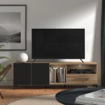 Έπιπλο Τηλεόρασης Coimbra 160 Artisan Oak - Μαύρο 160x41.5x50.5cm