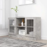 Βιτρίνα Σαλονιού Γκρι Σκυροδέματος 120x30.5x70cm