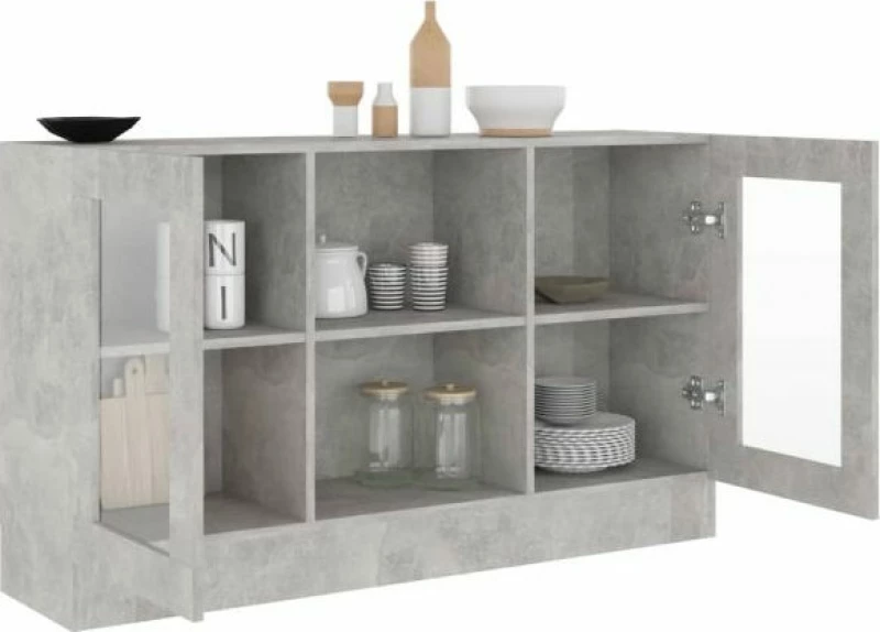 Βιτρίνα Σαλονιού Γκρι Σκυροδέματος 120x30.5x70cm