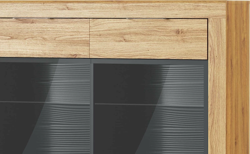 Βιτρίνα Σαλονιού Leon Φυσικό 119x40x148cm