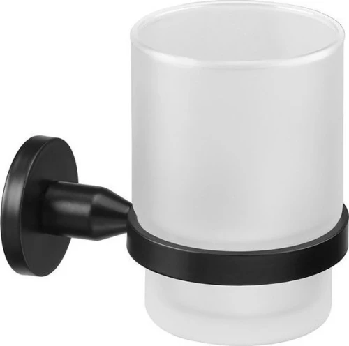 Verdi Omicron 3020505 Ποτηροθήκη Επιτοίχια Γυάλινη Black Matt