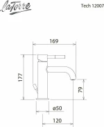 La Torre Tech 12007-300 Αναμεικτική Μπαταρία Νιπτήρα White Matt