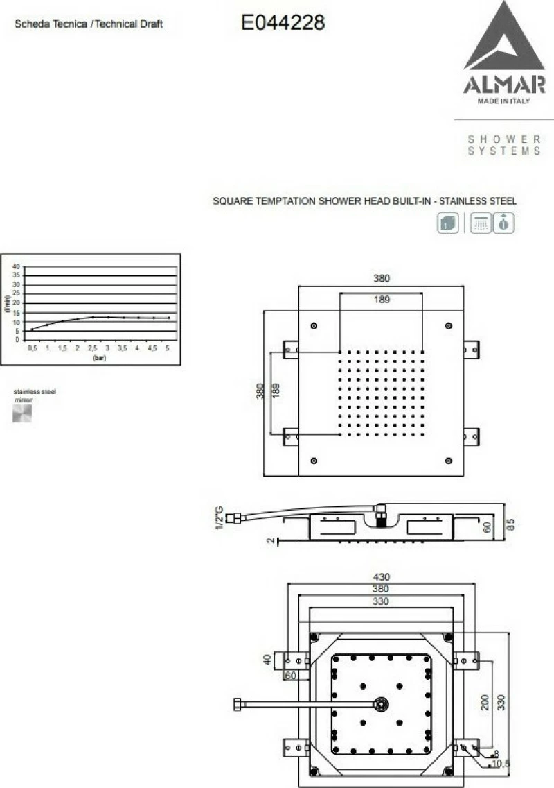 Eurorama Temptation Κεφαλή Ντουζ Chrome