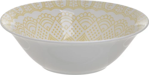 Inart Σαλατιέρα από Πορσελάνη Yellow-Orange, White-Ivory 20x20x8cm