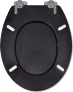 vidaXL S/2 Καπάκι Λεκάνης Soft Close Ξύλινο 42.5x36cm Μαύρο
