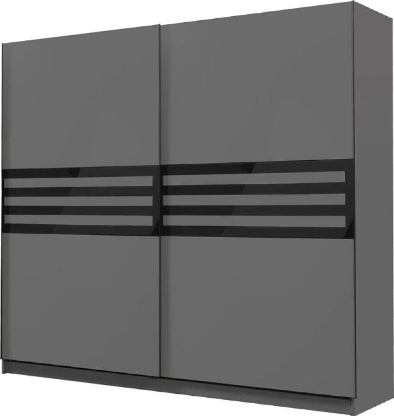 Ντουλάπα Galicia 220 Συρόμενη Γκρι 217x62.5x210cm