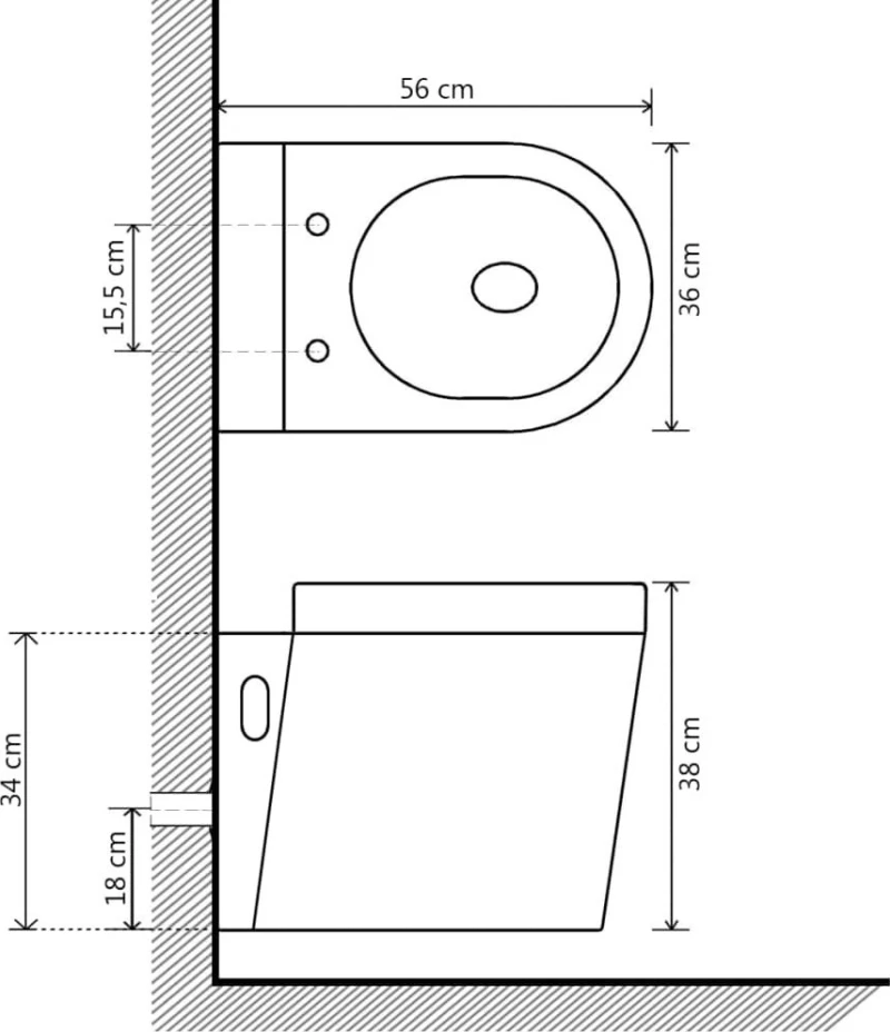 vidaXL 244271 Λεκάνη Κρεμαστή Soft Close